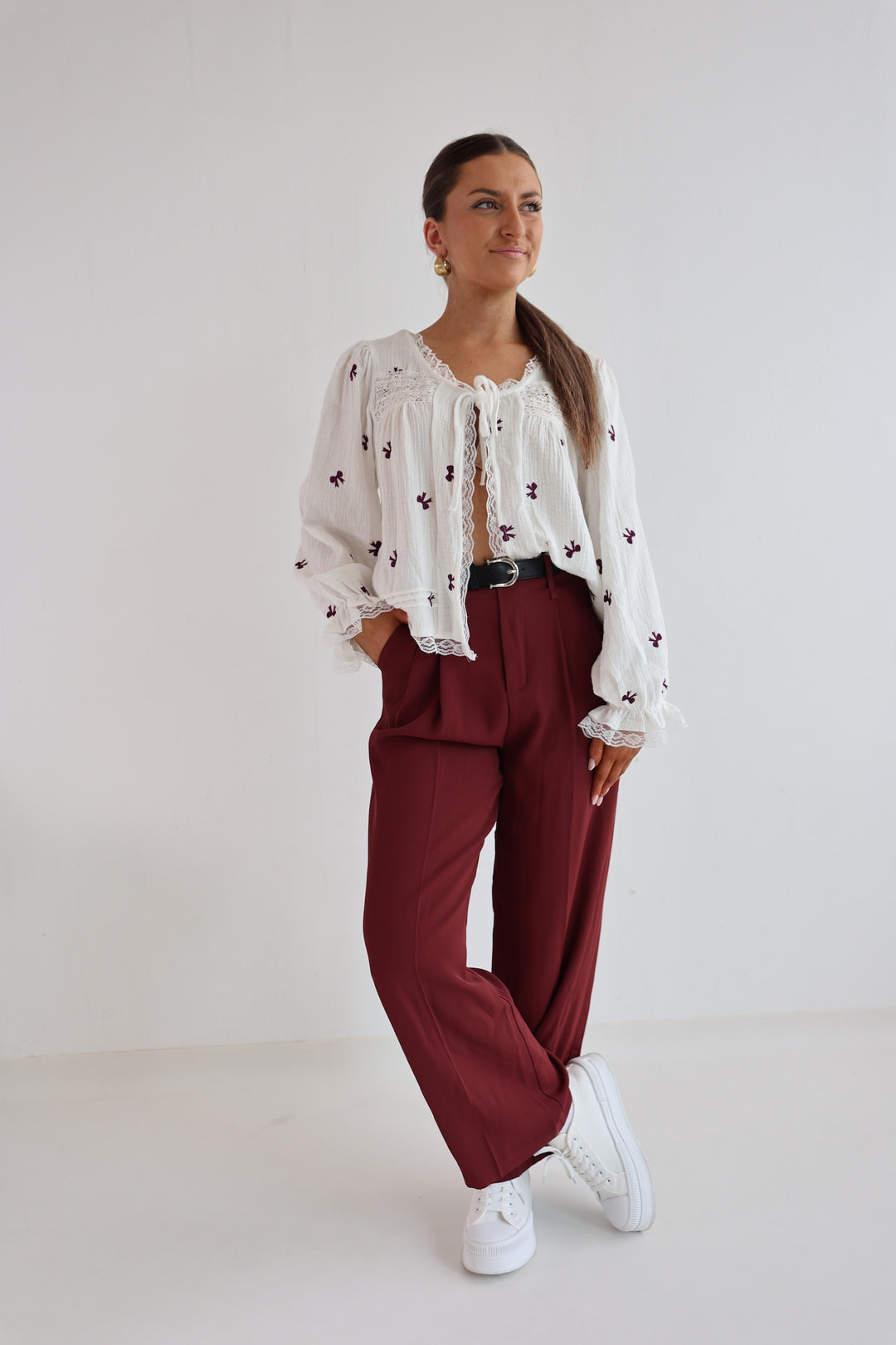 Bundfaltenhose mit Gürtel Anna (23091)