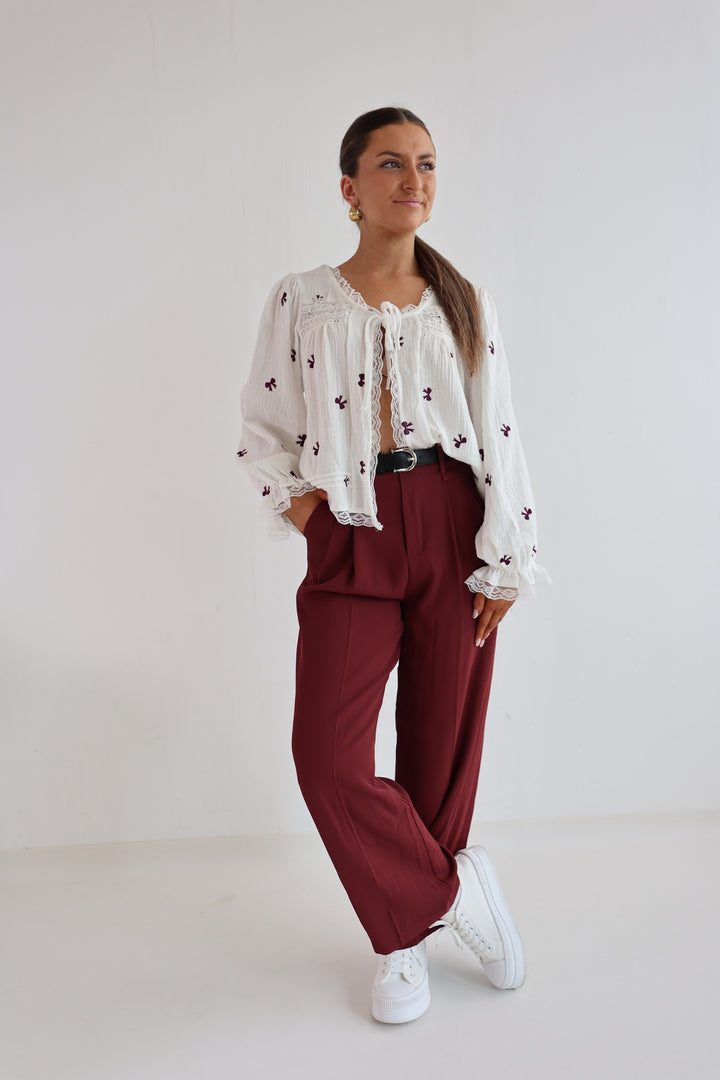 Bundfaltenhose mit Gürtel Anna (23091)