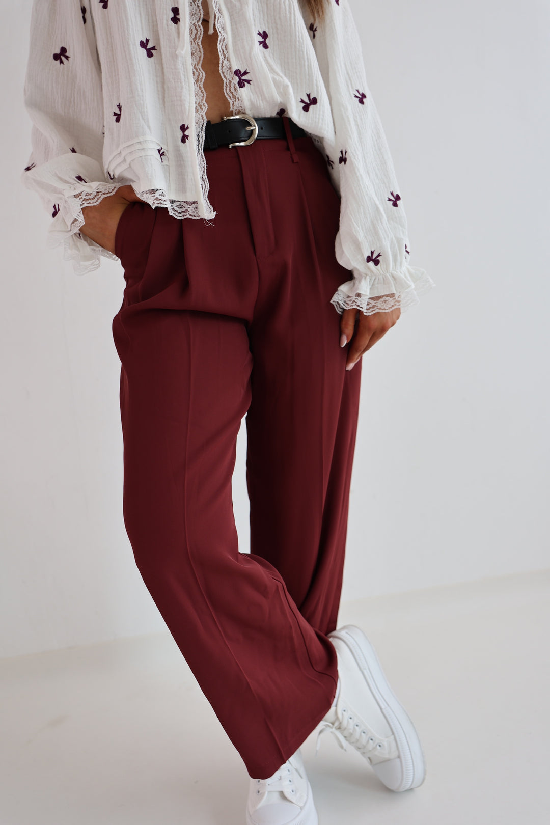 Bundfaltenhose mit Gürtel Anna (23091)