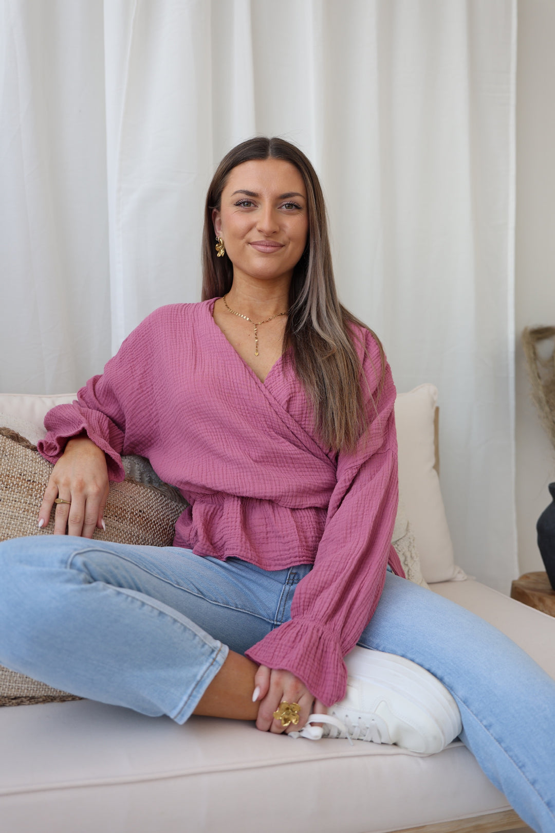 Wickelbluse aus Musselin Melly