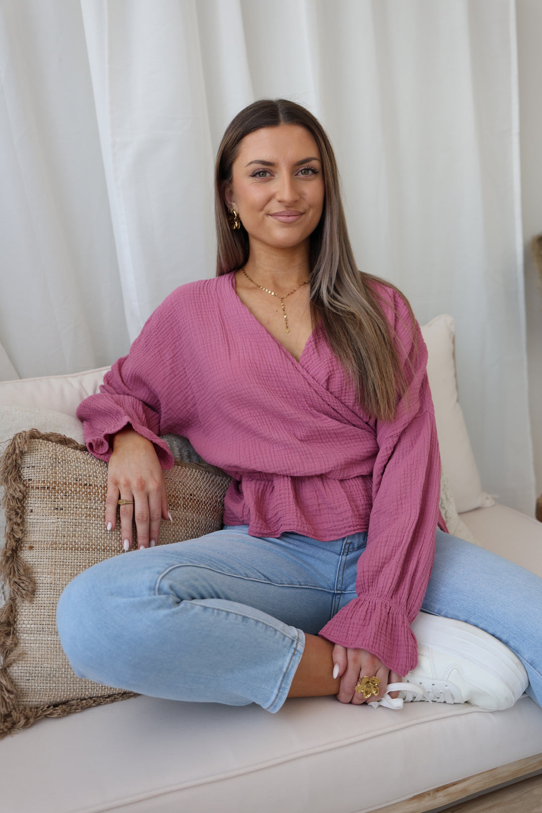 Wickelbluse aus Musselin Melly