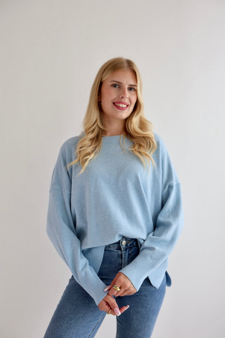 Leichter Casual Pullover Sky Blue