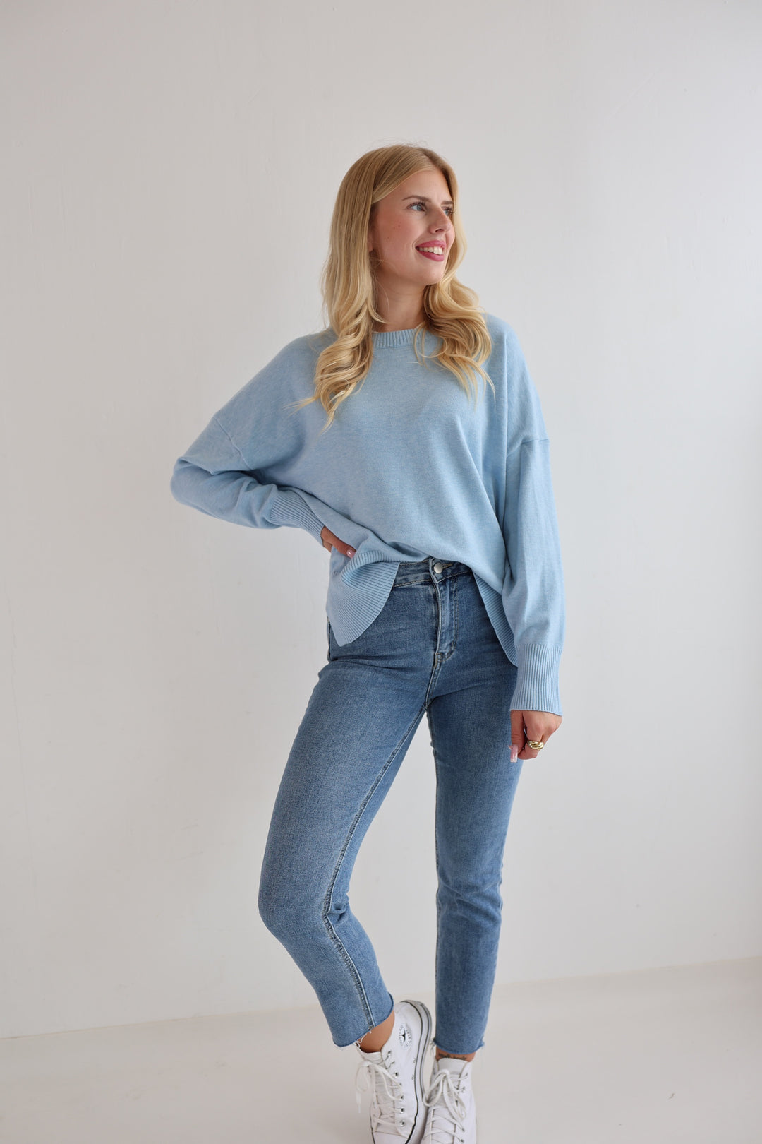 Leichter Casual Pullover Sky Blue