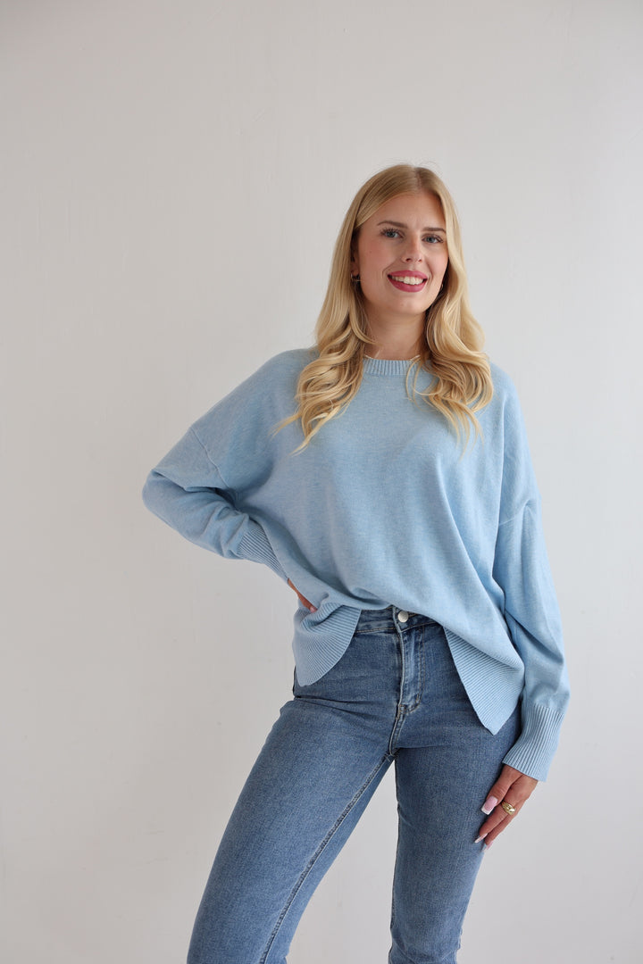 Leichter Casual Pullover Sky Blue