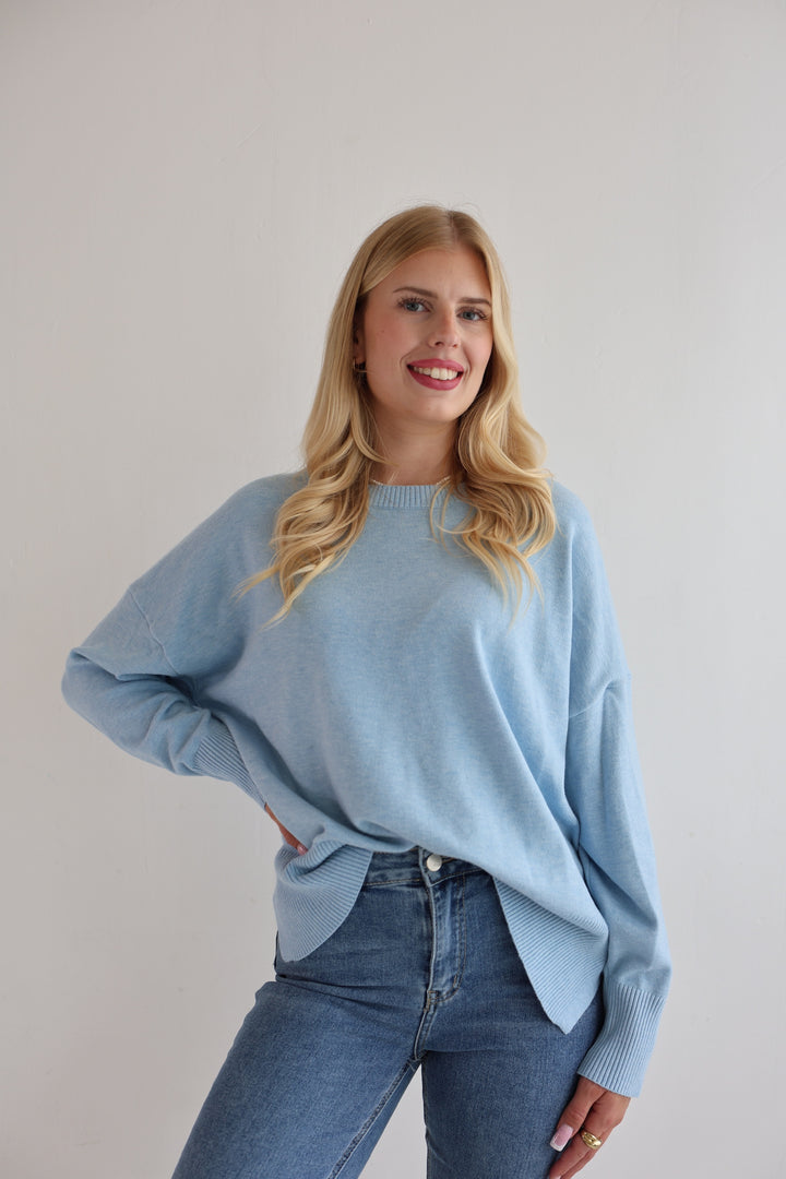 Leichter Casual Pullover Sky Blue