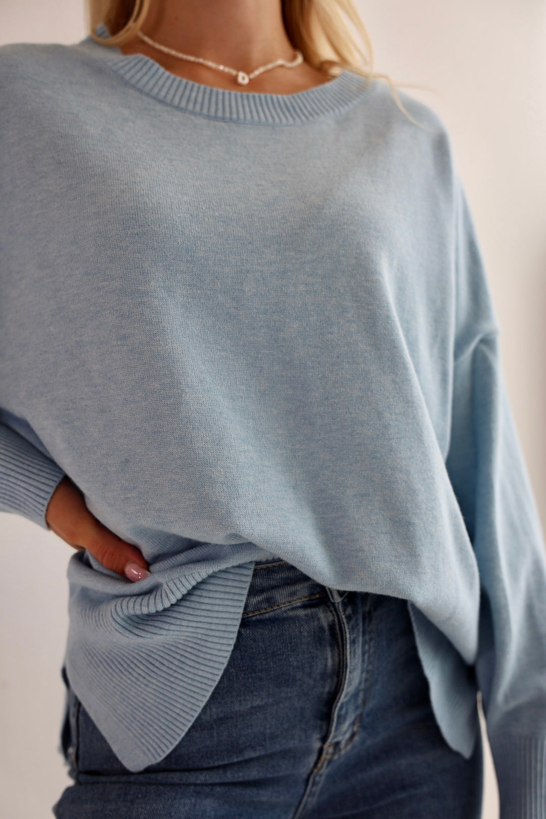Leichter Casual Pullover Sky Blue