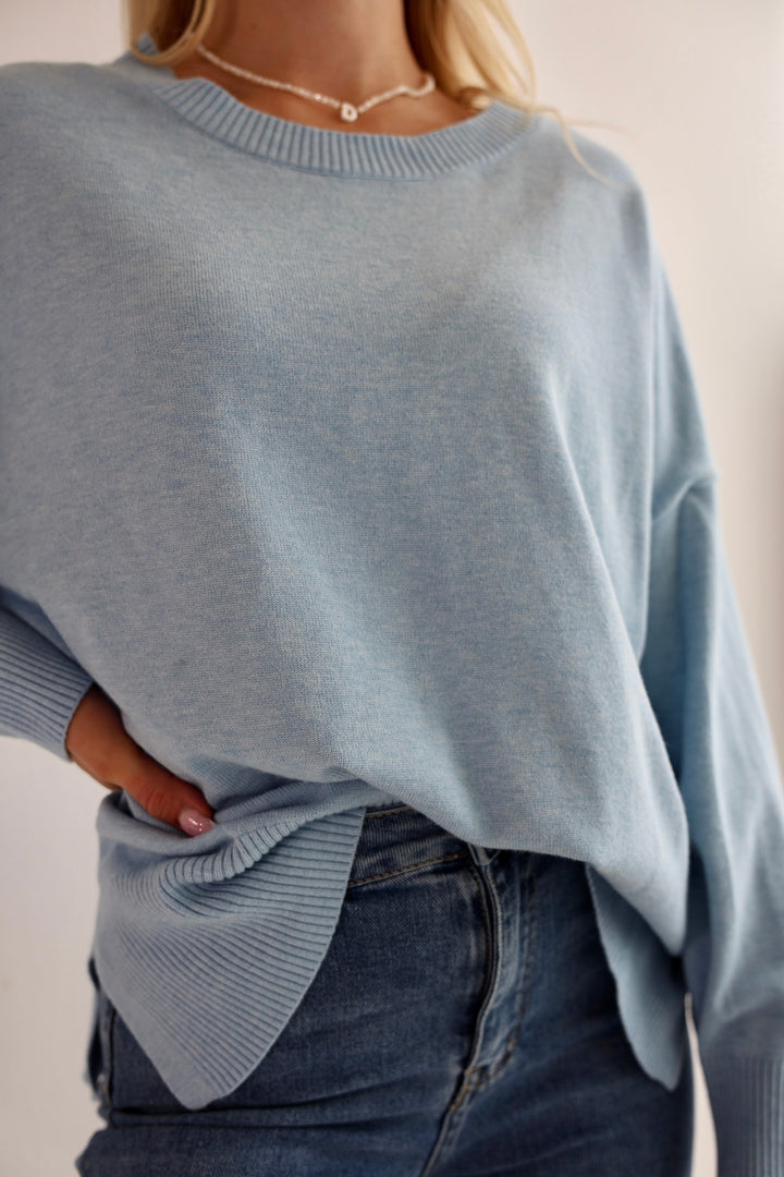 Leichter Casual Pullover Sky Blue