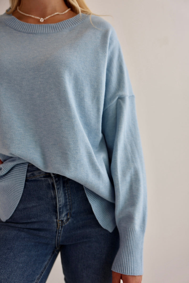 Leichter Casual Pullover Sky Blue