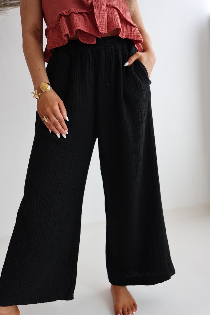 3/4 Musselinhose Casual Fit