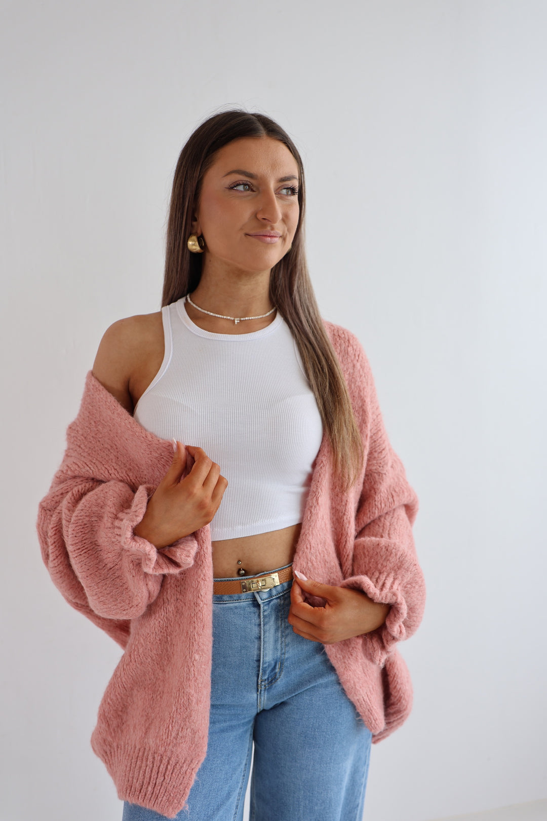 Offener Cardigan mit Rüschenärmeln Clara