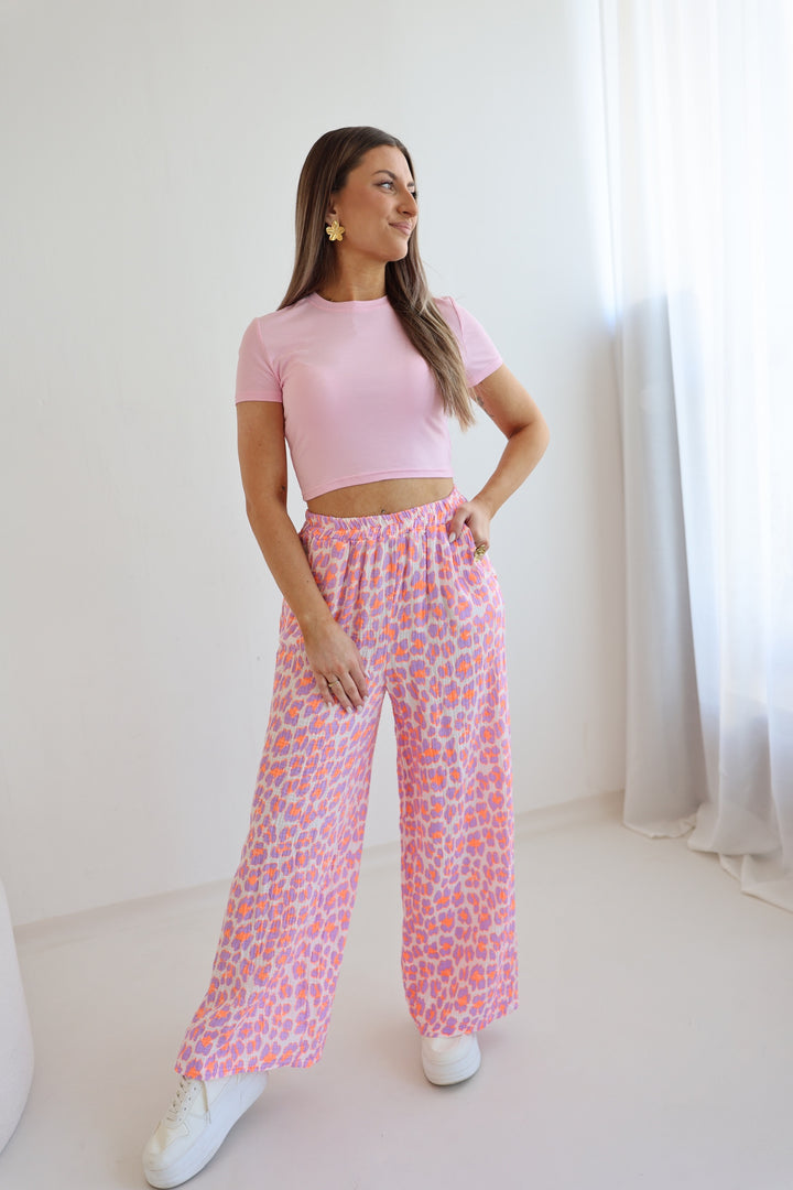 Lange Musselinhose mit Leoprint Leolove