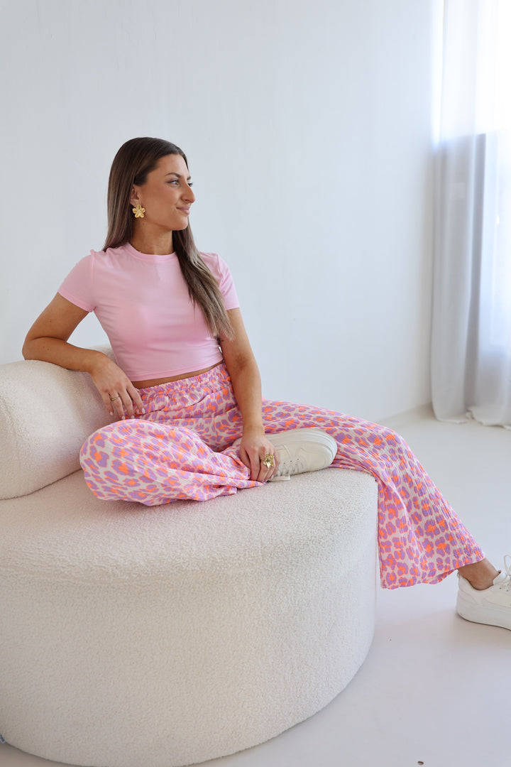 Lange Musselinhose mit Leoprint Leolove