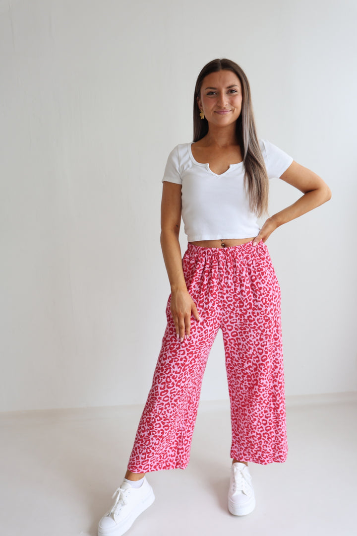 3/4 Musselinhose mit Leoprint