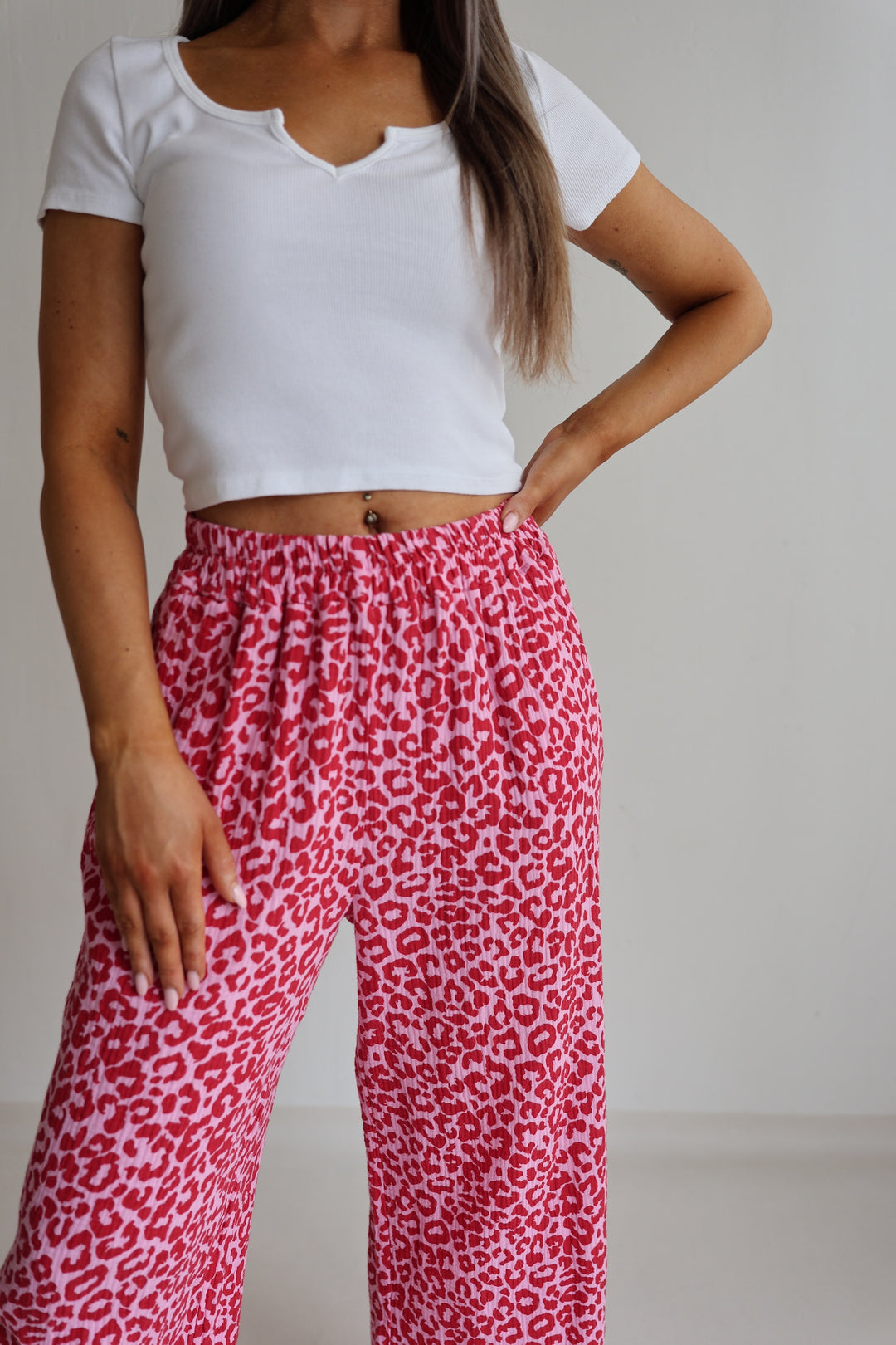 3/4 Musselinhose mit Leoprint