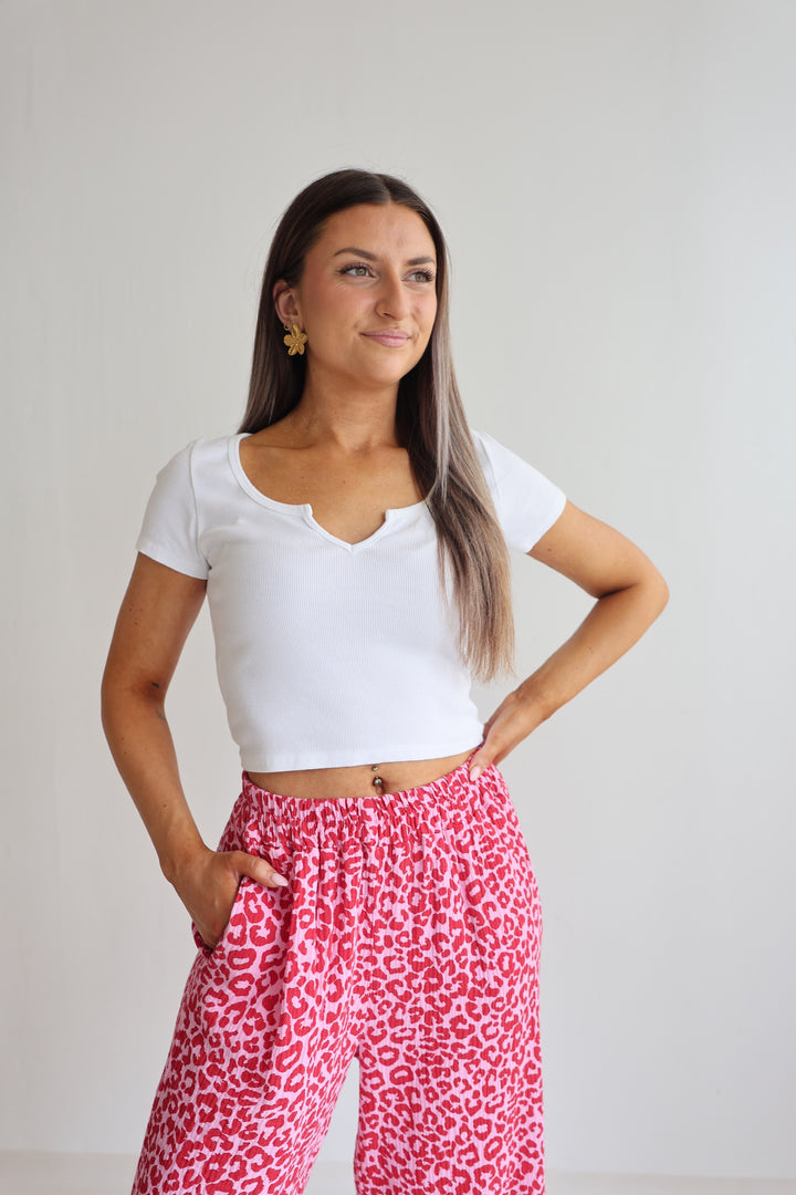 3/4 Musselinhose mit Leoprint