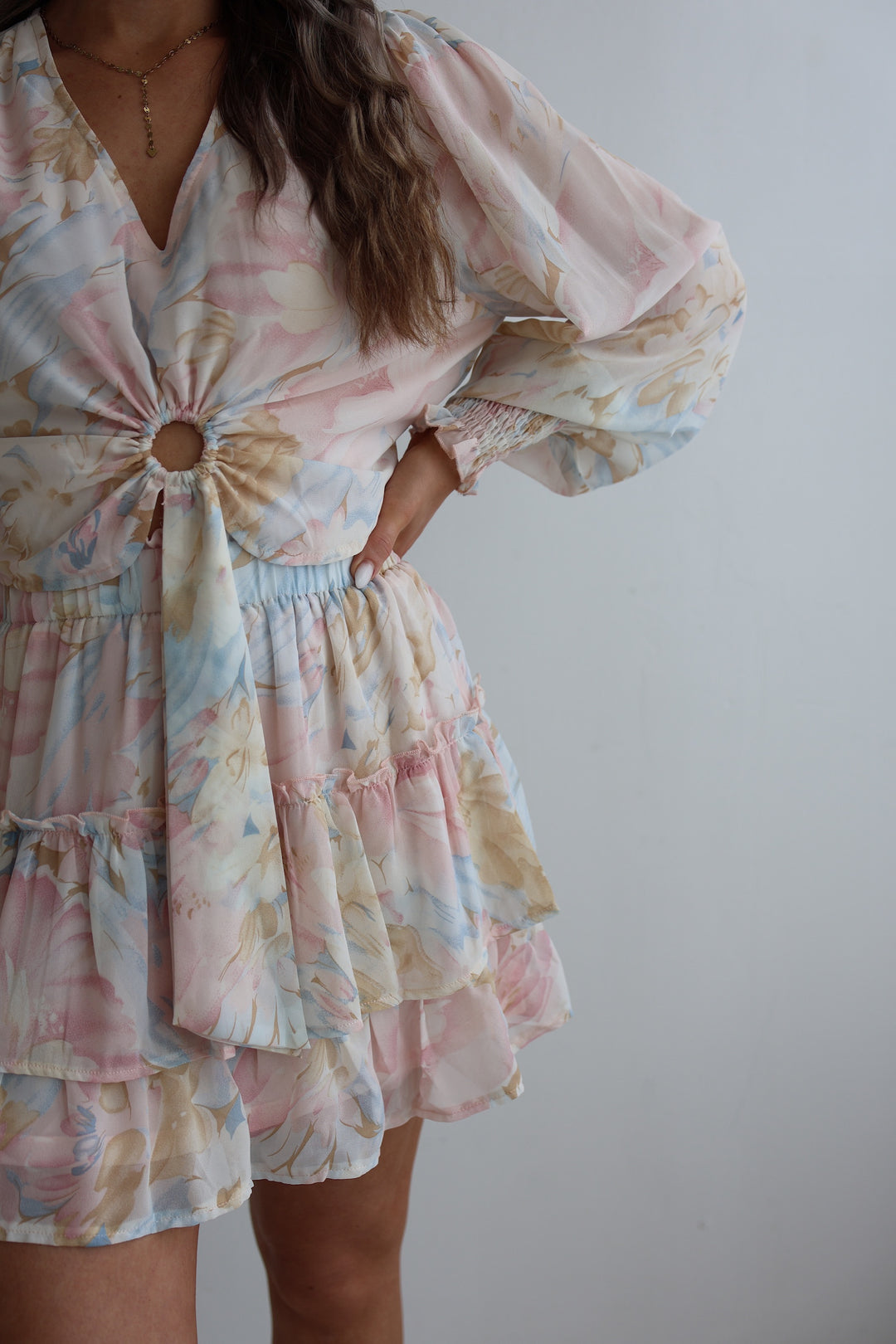 Cropped Bluse mit Floraprint Laurella