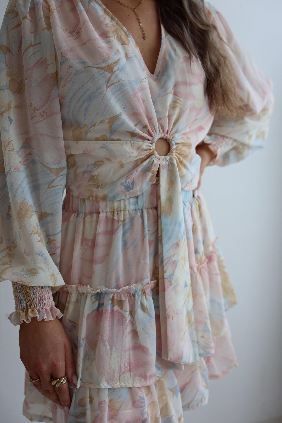Cropped Bluse mit Floraprint Laurella