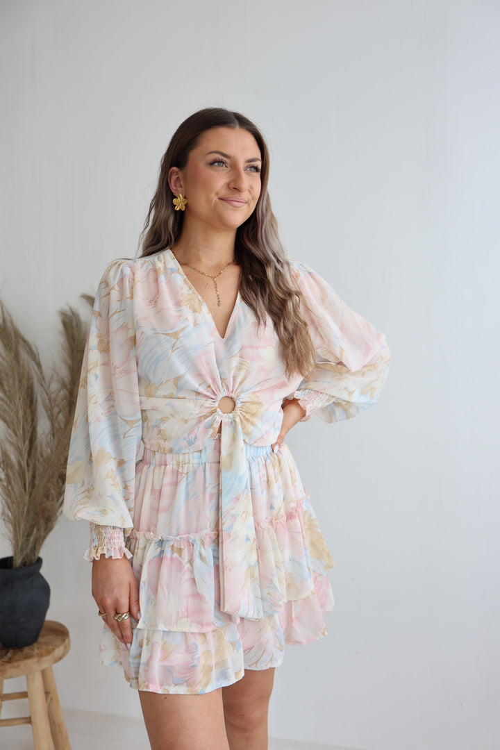 Cropped Bluse mit Floraprint Laurella