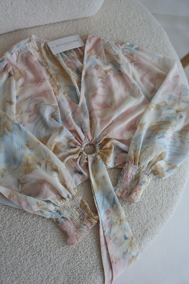 Cropped Bluse mit Floraprint Laurella