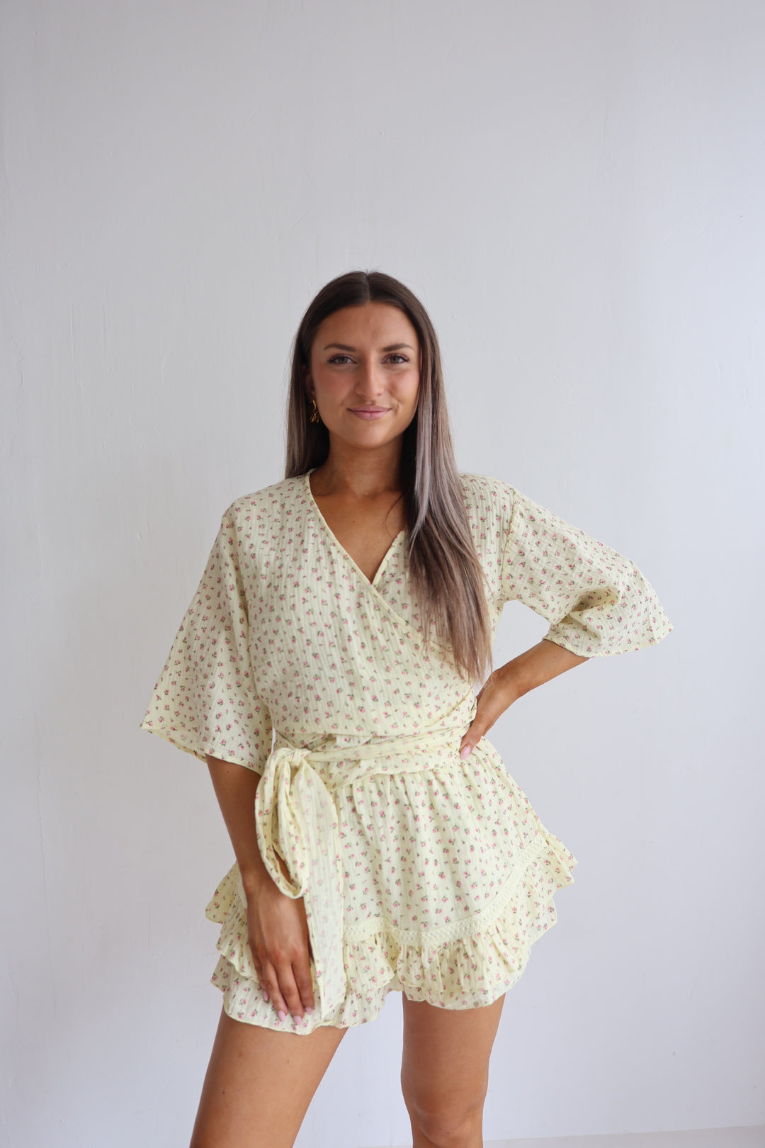 Wickelbluse aus Musselin Flowers & Love