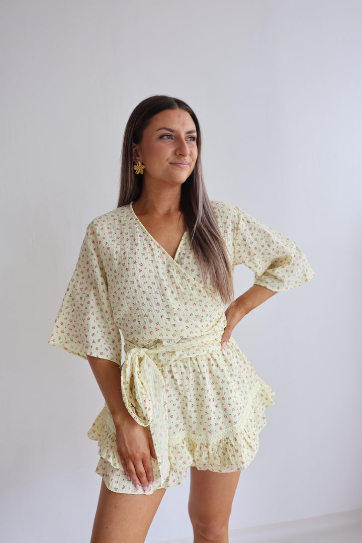Wickelbluse aus Musselin Flowers & Love