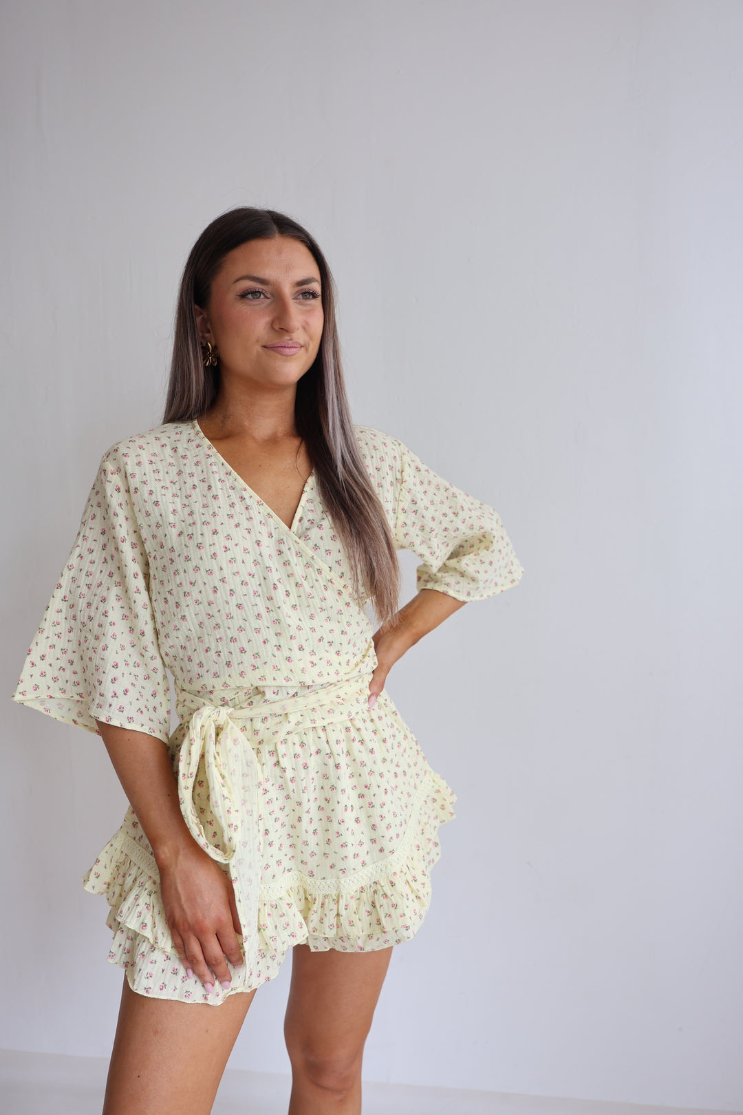 Wickelbluse aus Musselin Flowers & Love