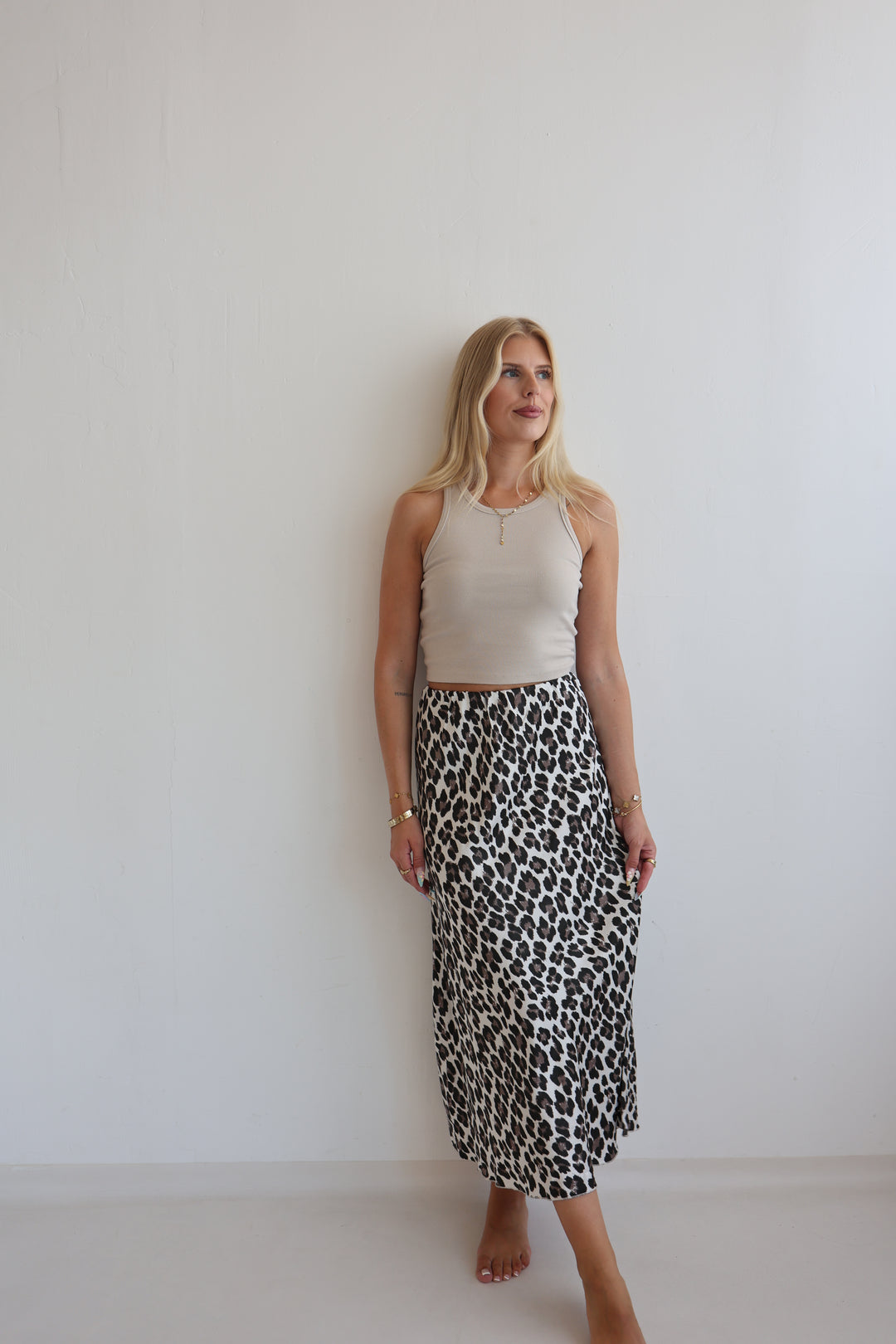 Langer Rock mit Leoprint Lion