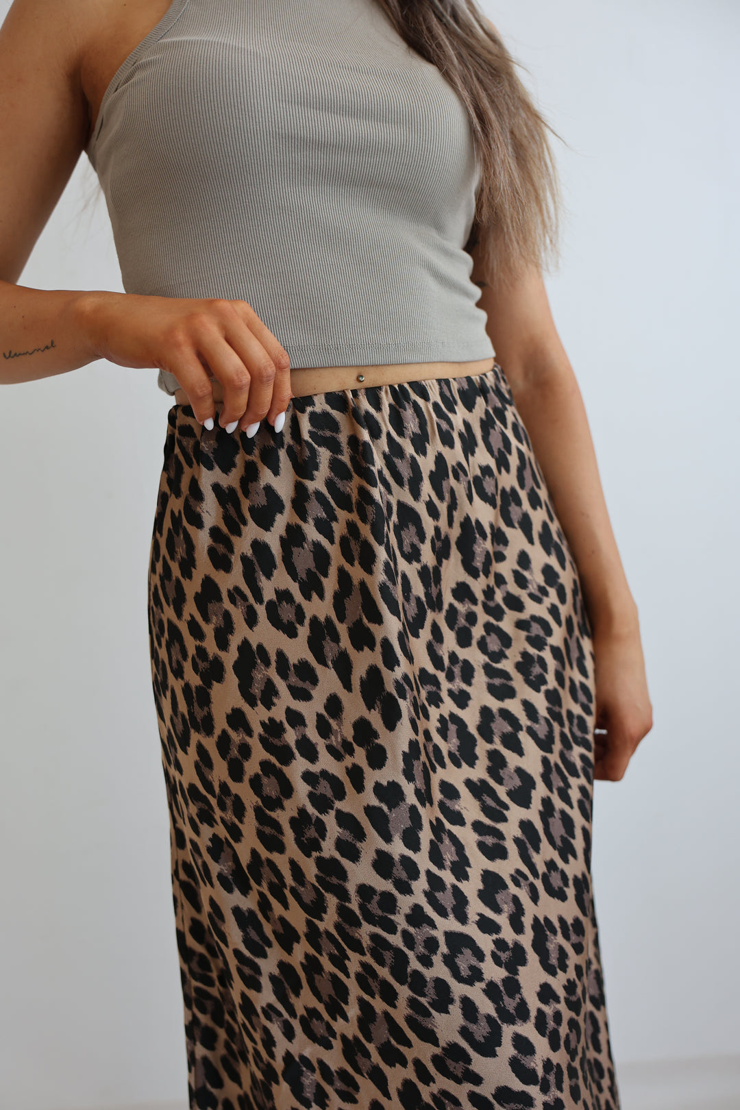 Langer Rock mit Leoprint Lion