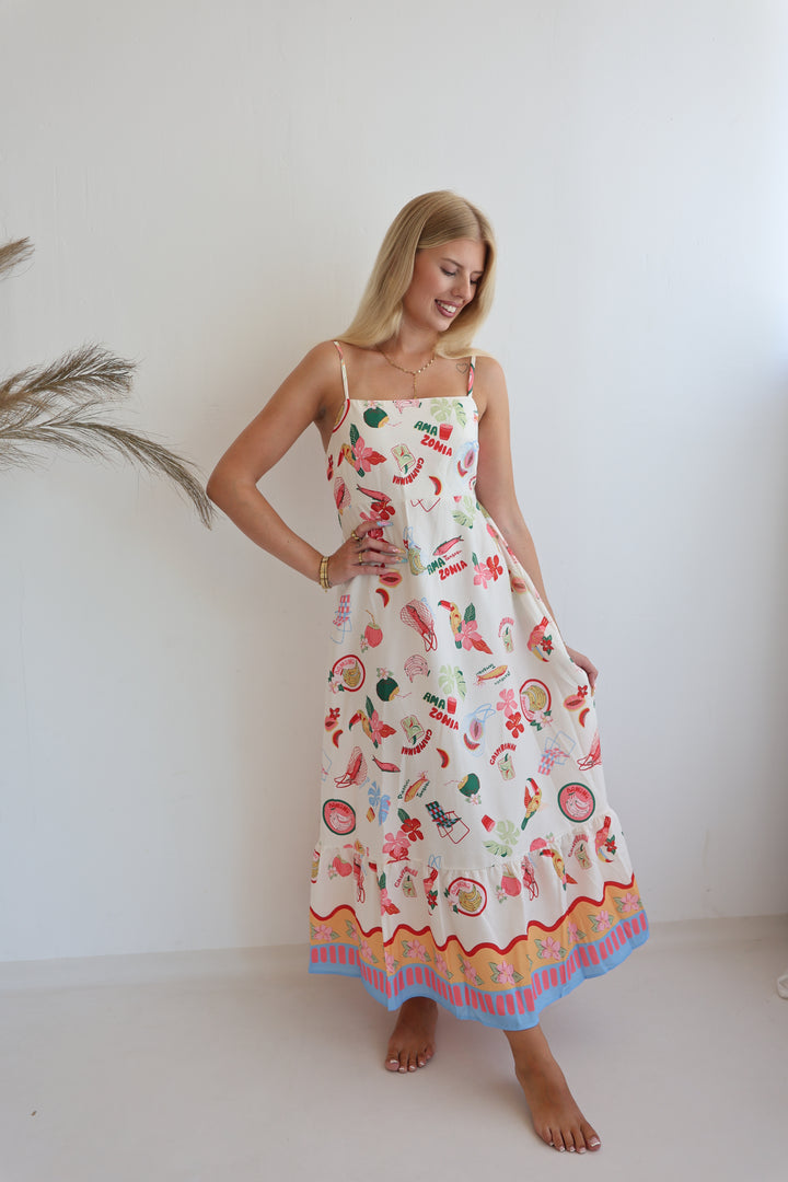 Langes Kleid mit Print Palermo