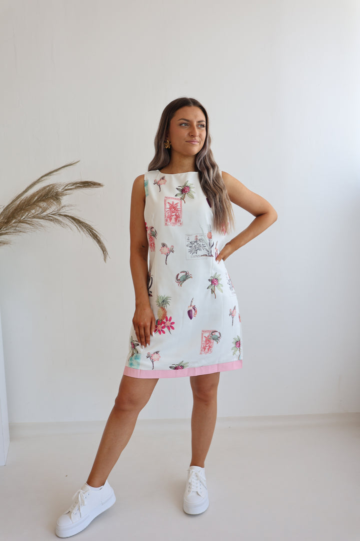 Kurzes Leinenkleid Provence