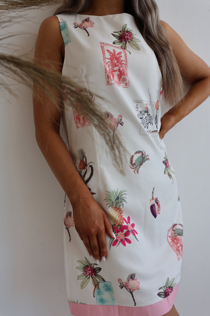 Kurzes Leinenkleid Provence