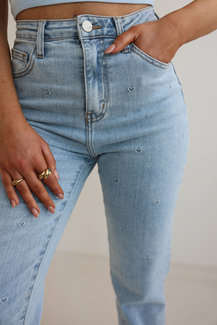 Straight Fit Jeans Blue Hearts (RD3187)