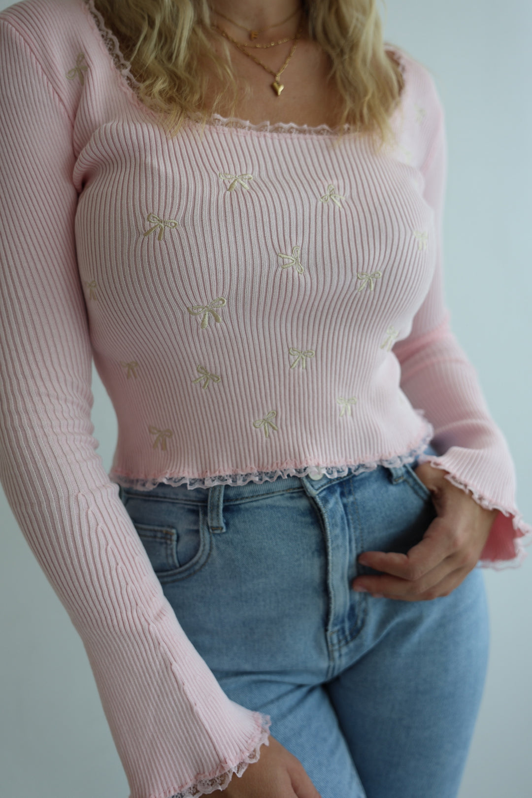 Geripptes Longsleeve Pretty Bows