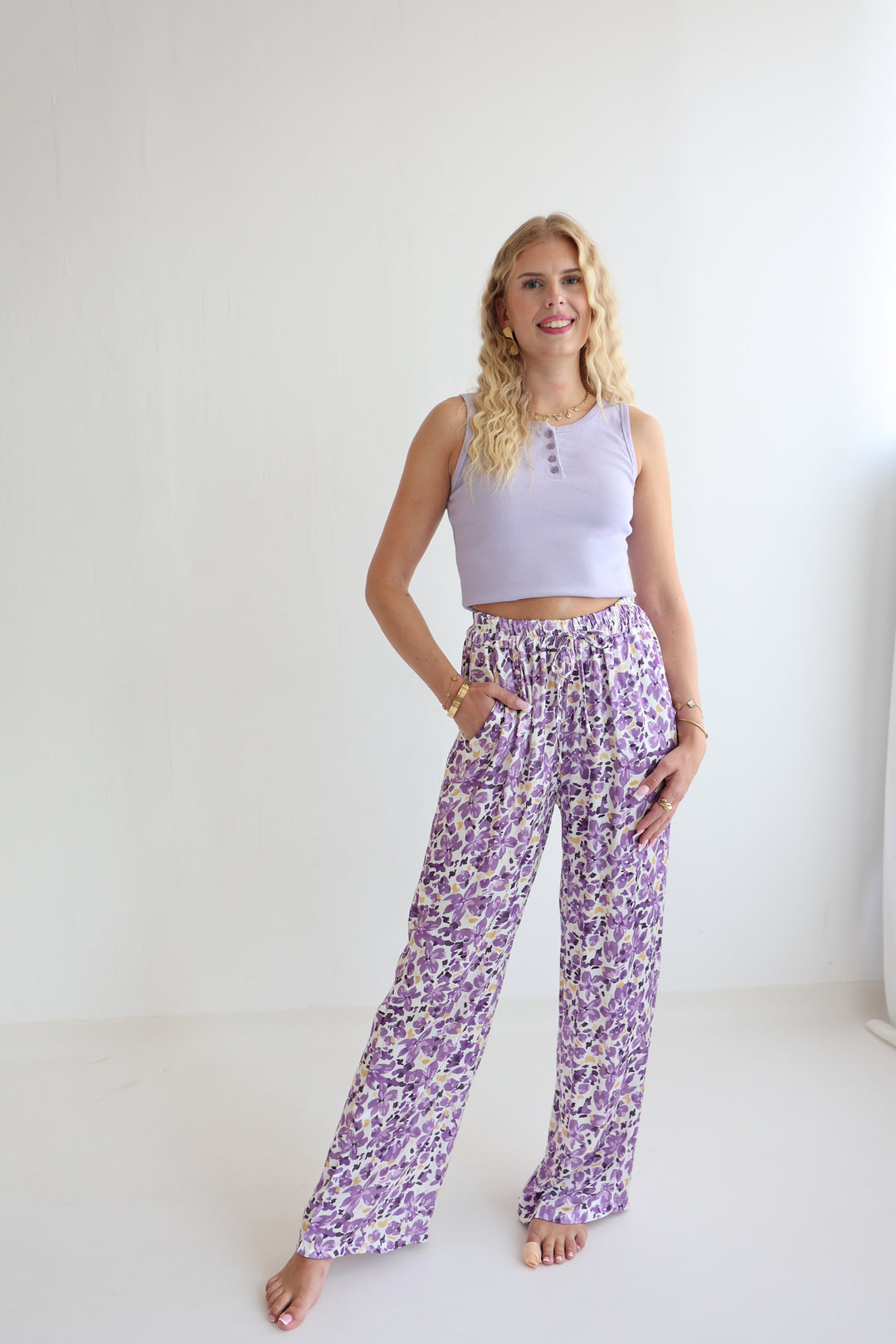 Lockere Hose aus Viskose Sunshine