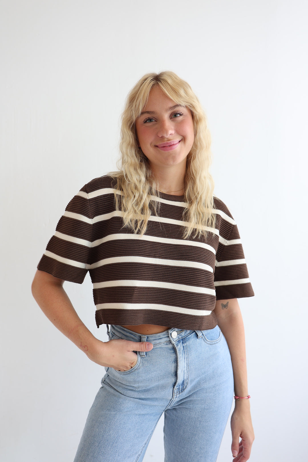 Cropped T-Shirt Sandy Stripes