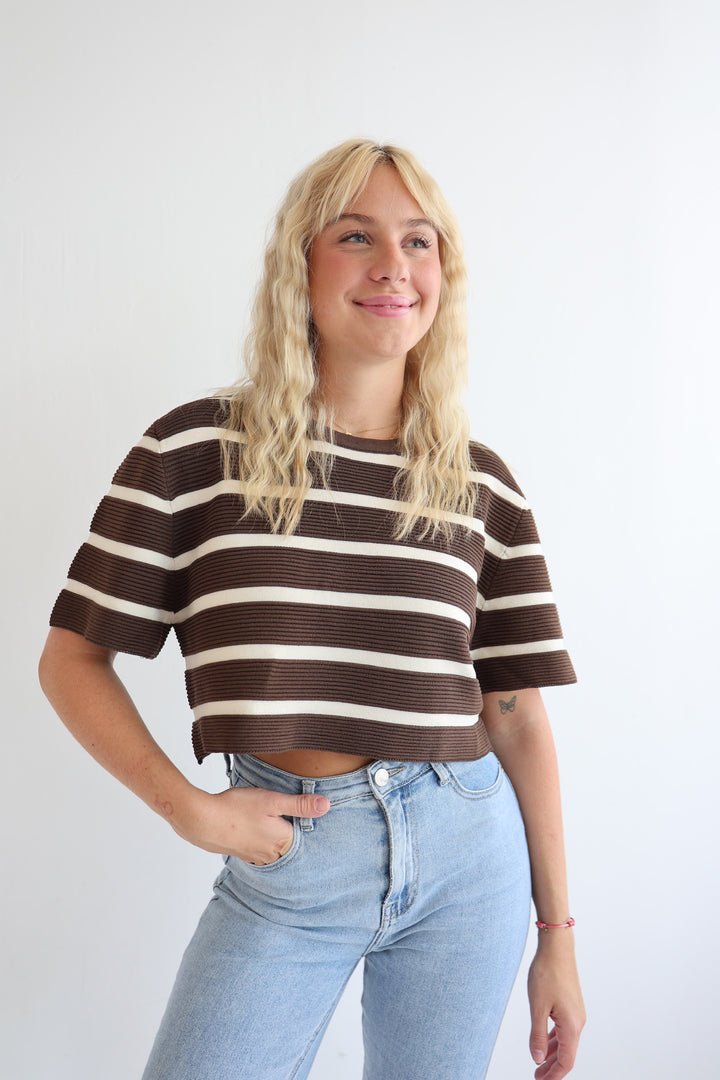 Cropped T-Shirt Sandy Stripes